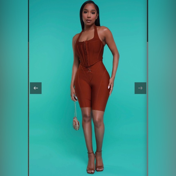 Corset Halter Crop Top - Brown - NWT - Picture 3 of 4